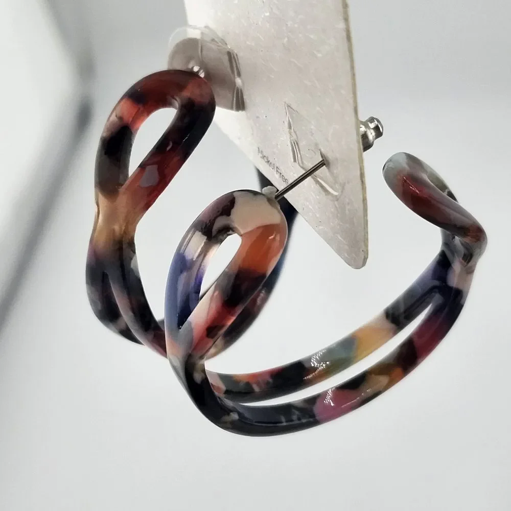 Nwt Maurices‎ Acrylic Multicolor Hoop Earrings